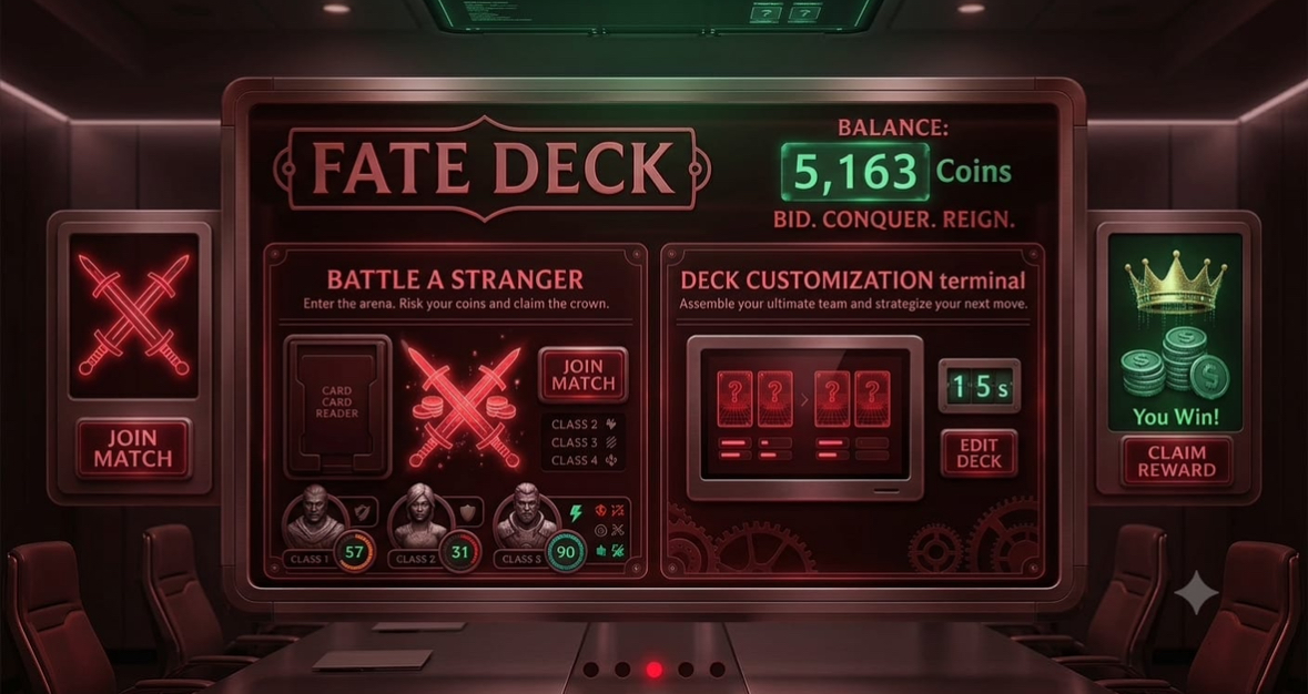 Fate Deck Battle a Stranger and Deck Customization terminal