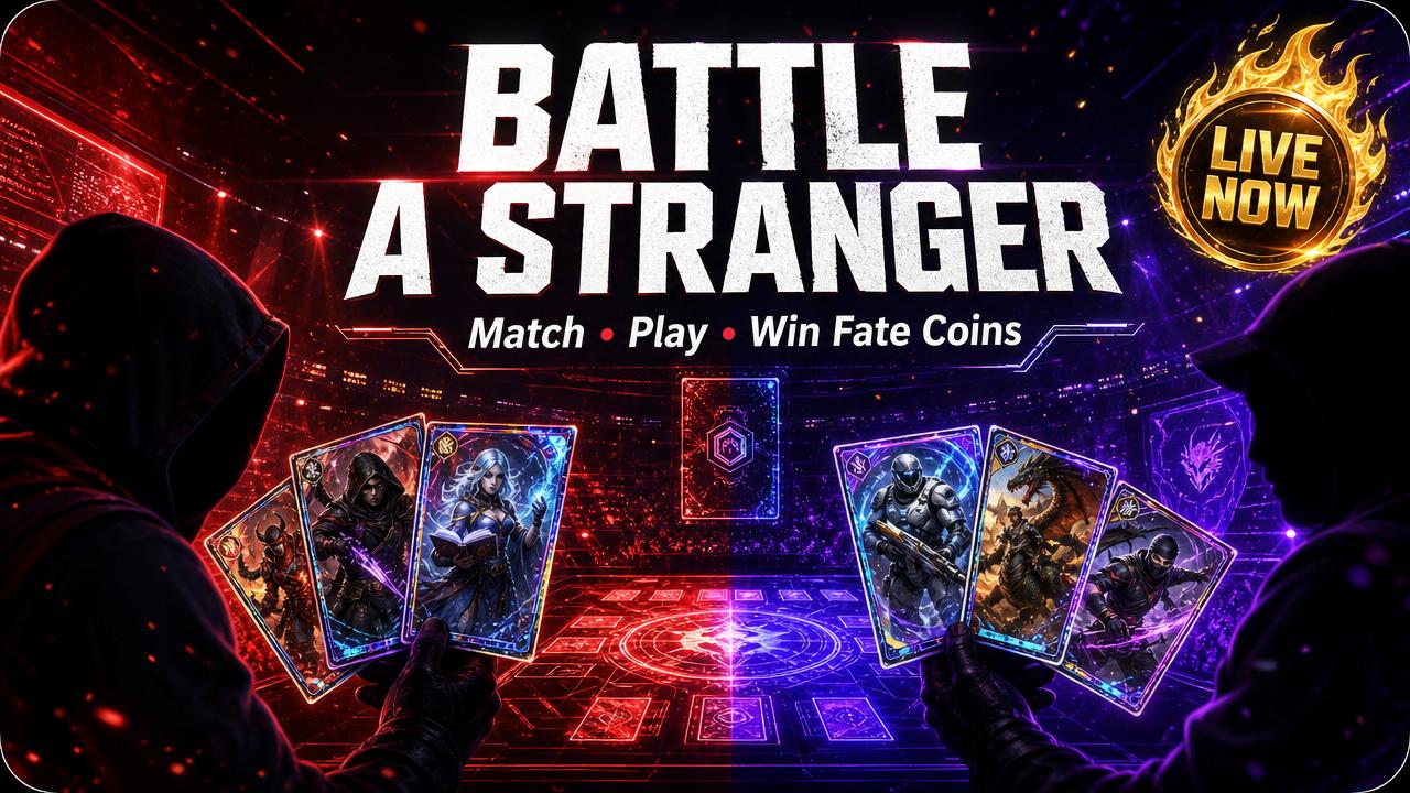Battle a Stranger — match, play, and win Fate Coins with movie & web-series style character cards